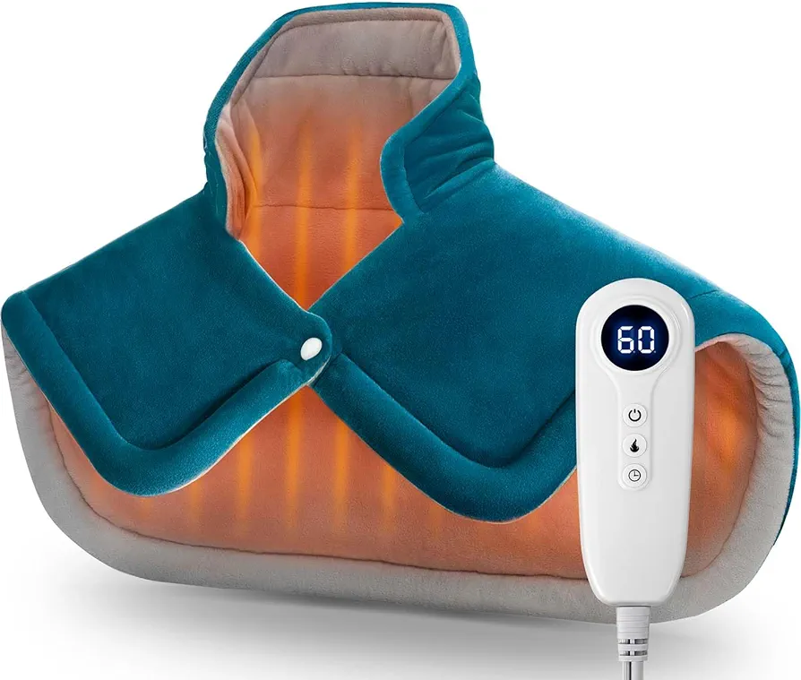 Heating Pad for Neck and Shoulder, 2lb Weighted Neck Heating Pad for Pain Relief, Birthday Christmas Gifts for Women, Men, Mom, Dad, Mothers Day Gifts, 6 Heat Settings Auto-Off Home Office