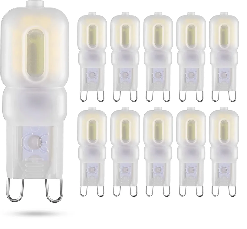 G9 LED Bulb 2W Equivalent to 20W Halogen lamp T4 G9 Natural White 4000K 120V G9 Base, 360°Omni-Directional Lighting, Home Lighting Non-dimming 200 lumens (10 Pack)