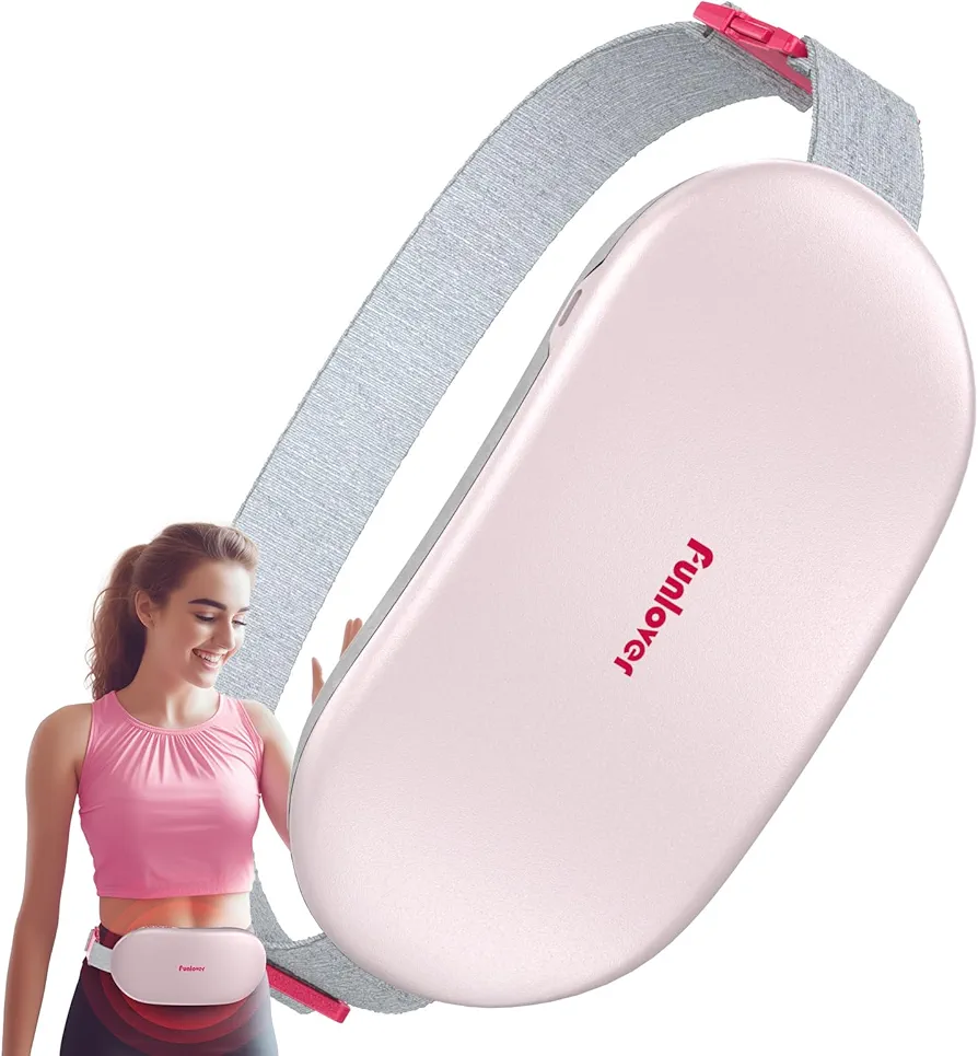 Funlover Portable Heating Pad, Electric Heating Pad for Menstrual Period Back Pain Relief, FSA HSA Eligible, Cordless Heating Pad for Period Cramps w/XL Size, Gifts for Women Girls Wife Pink