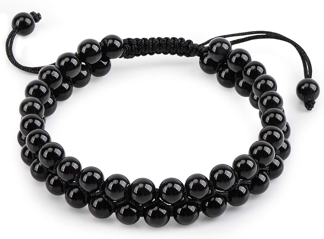Black Obsidian Stone Beads Bracelet Natural Tiger Eye Onyx Lava Rock Stone Prayer Mala Beads Adjustable Aromatherapy Essential Oil Diffuser Bracelet for Men Women
