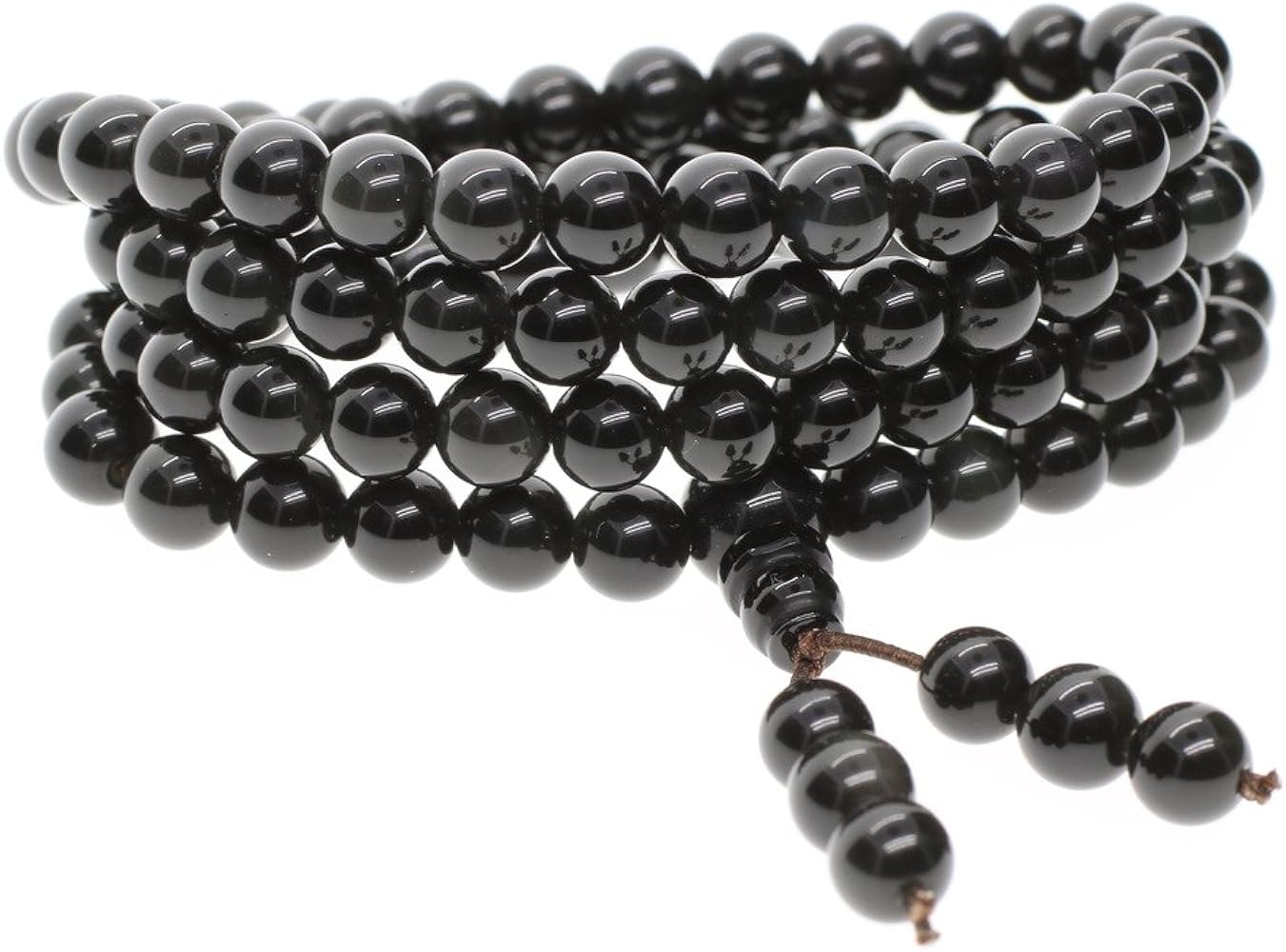 108 Beads Obsidian Stone Mala Bracelet Necklace