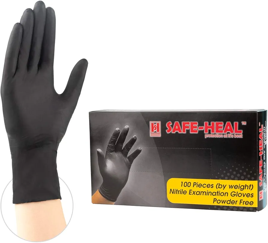 Nitrile Powder-Free Exam Gloves, X-Large, 100-Pack, Black