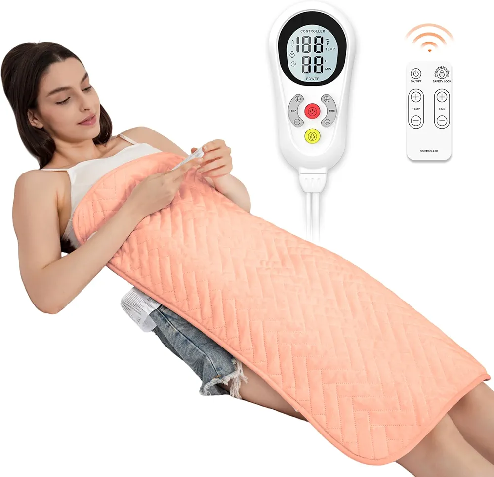 Electric Heating Pad for Back Pain Relief,15.7"x31.5"Large Heating Pad for Neck/Shoulder/Muscle Pain,Moist Heat Options,Auto Off,6 Heat Settings,Machine Washable,Christmas Gifts for Mom,Women,Sister