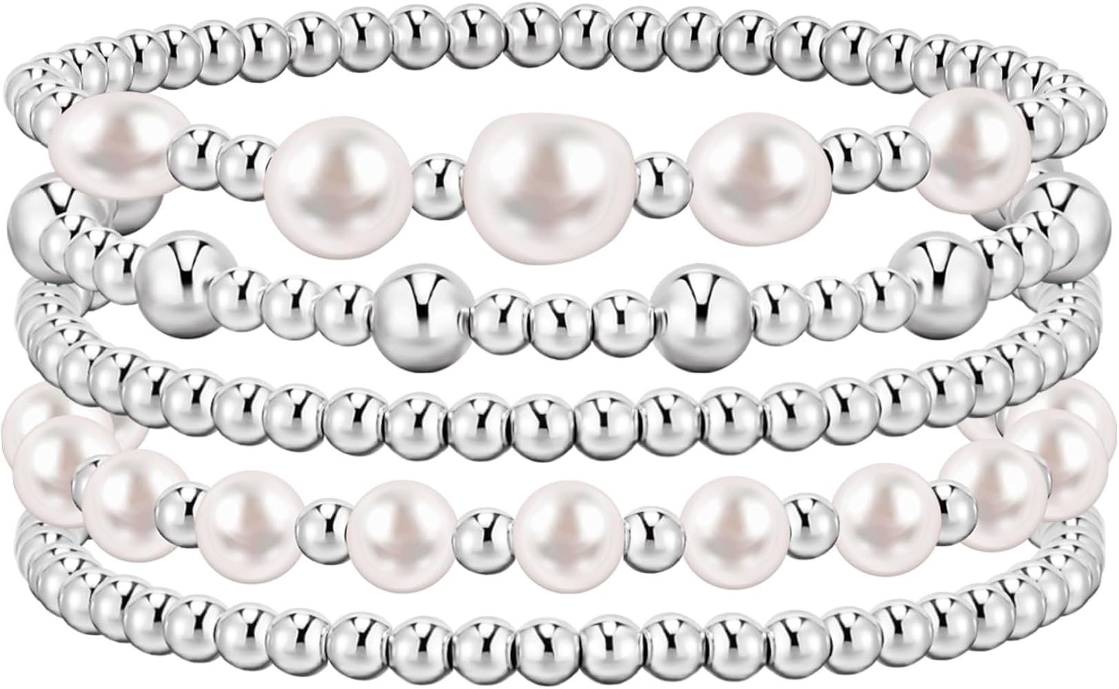 adoyi Gold Bracelets for Women Beaded Bracelet 14K Gold Plated Bracelet Stack Strand Stretch Bead Ball Bracelet Set Stackable Bracelet Adjustable Bracelet Set Jewelry for Gifts